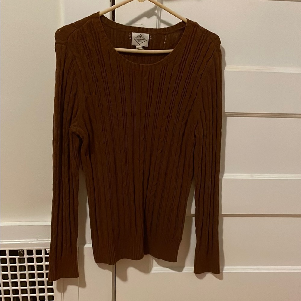 Brown Cable Knit Sweater